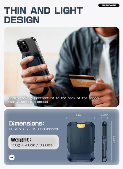 SUPCASE Magnetic Wallet Phone Stand Card Holder for iPhone 16/15/14/13 Series Strong Magnetic Lock Wallet with Stand