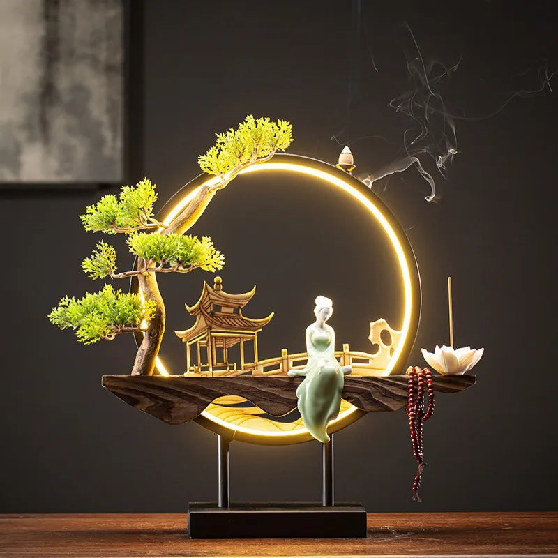 Hot Sell Backflow Incense Burner Home Decor Light Circle for Zen Yoga Meditation home fragrance Aromatherapy Festival Gift