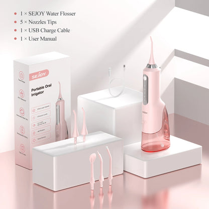 SEJOY Home Dental Oral lrrigator Water Flosser 4 Colors Thread Teeth Pick Mouth 5 Modes Washing Machine USB Rechargeable