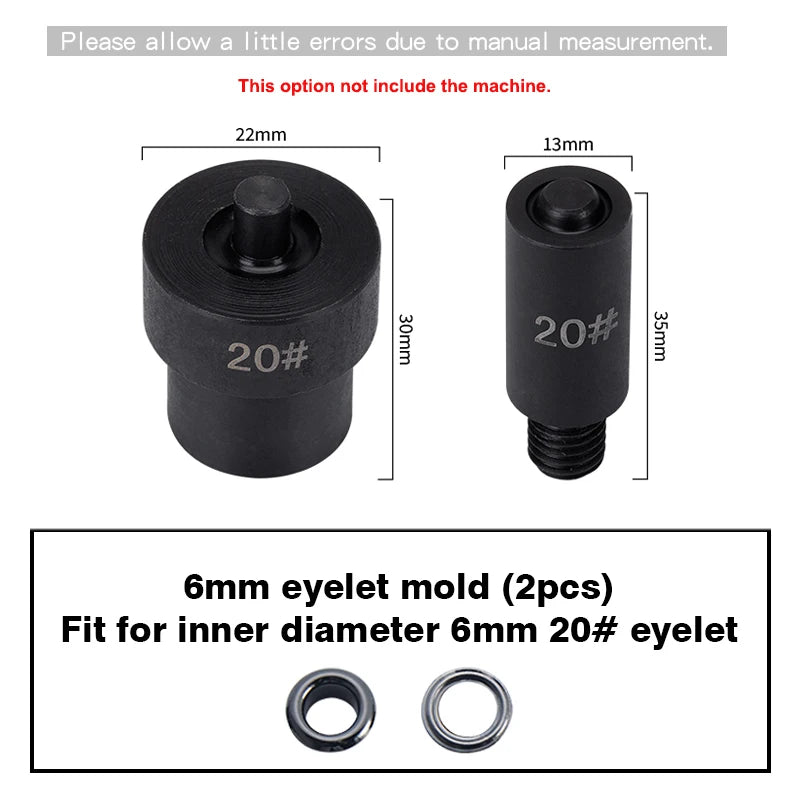 WUTA Manual Button Installation Tool Mute Punching Mushroom Rivets, Eyelet Hand Pressing (without /with Machine) DIY Craft Tools