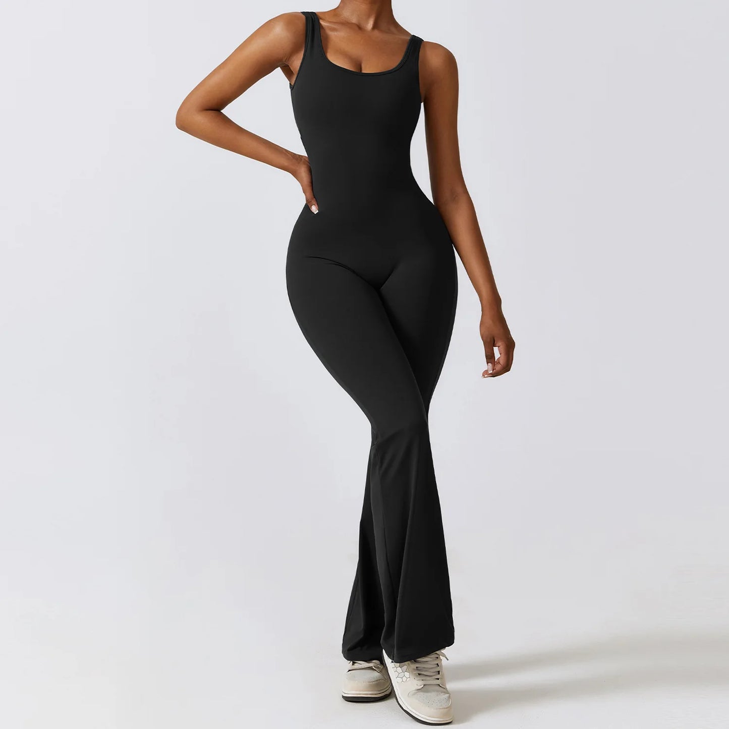 Women's Sexy Yoga Jumpsuit - One Piece Workout Tracksuit with Push Up Support