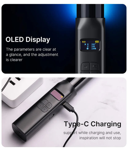 Ulanzi VL119 Stick Light RGB Handheld Wand Tube LED Video Light CRI 95+ 2500K-9000K 2000mAh Photography Lighting Fill Lamp