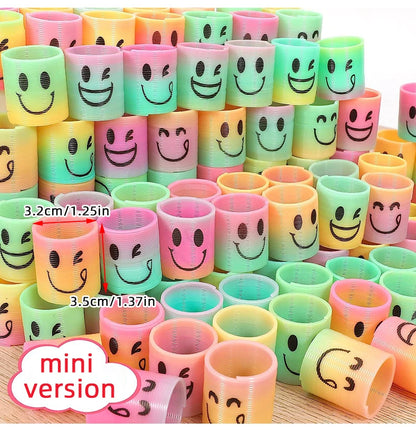 12/24 Rainbow Magic Springs Circle Toys Kids Birthday Party Favors Guests Giveaway Small Gifts Pinata Fillers Flexible Funny Toy