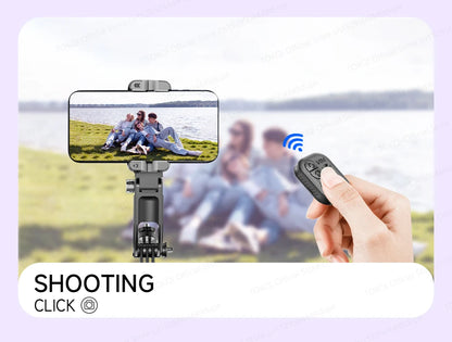 C22 AI Face Tracking Handheld Gimbal Stabiliser 360° Rotation Shoot Selfie Stick Tripod for Mobile Phone, 1/4'' Screw for Camera