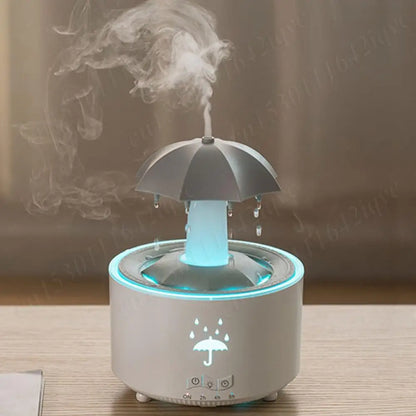 Rotating Umbrella Humidifier Oil Diffuser with 7 LED Night Light Humidifier Essential Oil Diffuser Remote Aromatherapy Diffuser