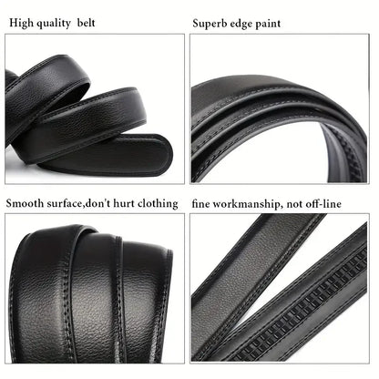 Fashion Business Men'S Belt Genuine Luxury Brand Metal Buckle Belt High-Quality PU Leather Soft Belt With Cargo Pants Jeans