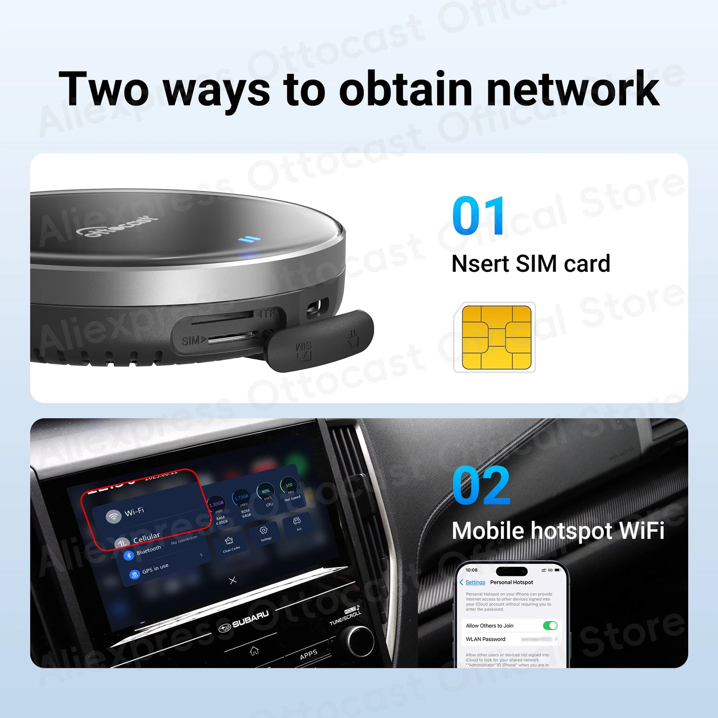 OTTOCAST New P3 Lite OttoAiBox Wireless CarPlay Android AI Box for Youtube for TikTok Car Accessories for OEM CarPlay Car Gift