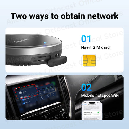 OTTOCAST New P3 Lite OttoAiBox Wireless CarPlay Android AI Box for Youtube for TikTok Car Accessories for OEM CarPlay Car Gift