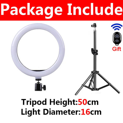 26/33cm LED Selfie Ring Lighting Light Dimmable Photographic Selfie Ring Lamp USB Remote Control Fill Light For Phone Video Live