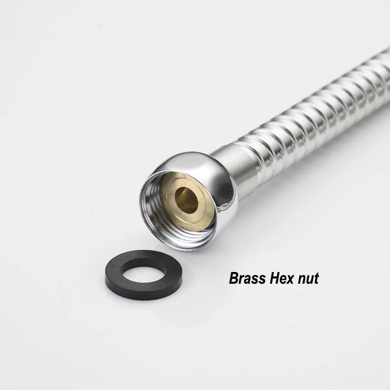 Edelstahl-Brauseschlauch, 5 m lang, für Badezimmer, Dusche, Wasserschlauch, Verlängerung, Sanitärrohr, Zugrohr, Badezimmer-Zubehör