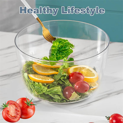 LMETJMA 3L Salatschleuder, große Salatschüssel mit Deckel, einhändig bedienbar, leicht zu bedienen, Salatschleuder, Waschmaschine, Trockner, Abtropfgerät, Mixer JT249