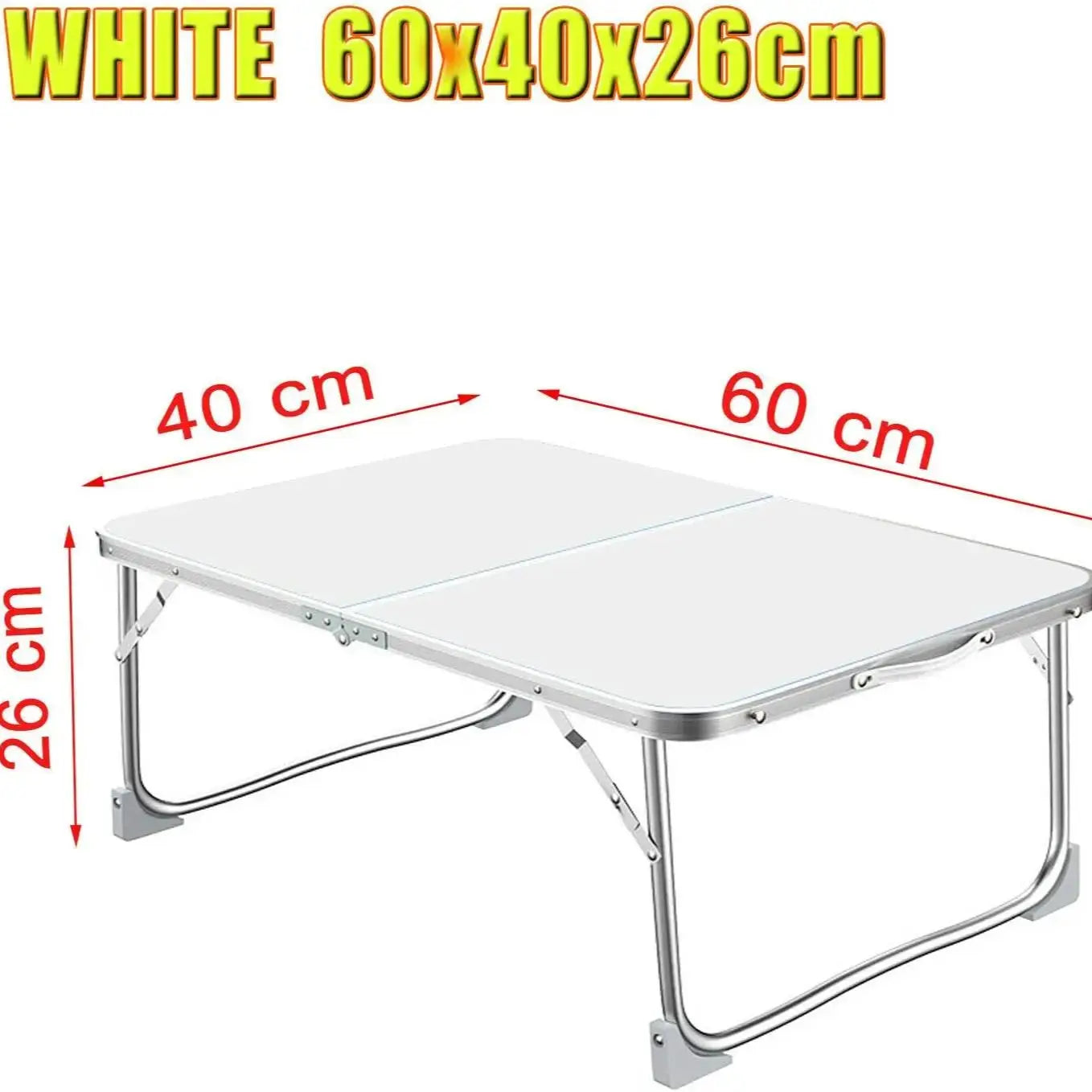 EFAN Small Folding Picnic Camping Table 60x40x26cm, Aluminium Lightweight Foldable Picnic Laptop Bed Travelling Portable Table