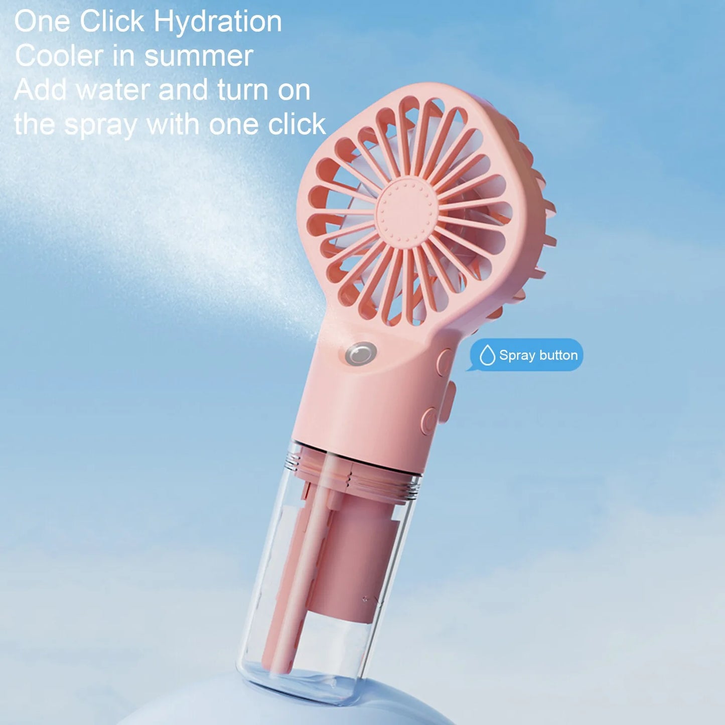 Portable Handheld Water Spray Mist Fan USB Rechargeable Mini Fan Cooler 4-Speed