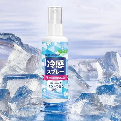 100ml Summer Cooling Spray Portable Ice Feeling Clothing Training Relief Long-lasting Hydrating Cool Spray For Face& Body Bottle