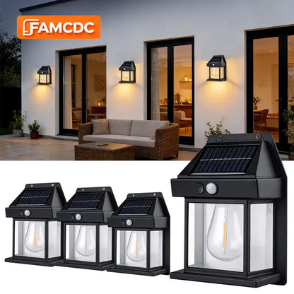 Solar Wall Lights Outdoor Dusk to Dawn Solar Motion Lights Outdoor Waterproof 3 Lighting Modes Wall Mount Light Sconces For Outside Patio Fence Yard Garage 2 Pack LED Street Light