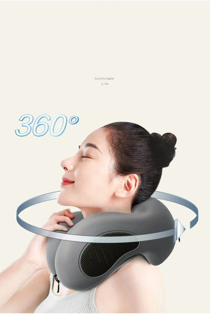 Multifunction U-Shaped Sponge Core Neck Pillow Slow Rebound Soft Travel Pillow For Sleeping Cervical Health Massage Nap Pillows