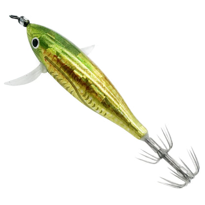 Horizontal wood Shrimp 5.5g Laser Luminous Floating Egi lure Squid Jigging Shrimp Octopus Cuttlefish Night Fishing Baits Sea
