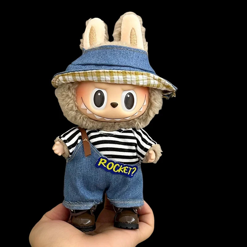 New style for Labubu 17cm doll clothes DIY accessories hat pants decoration set collection birthday gift cute children's toys