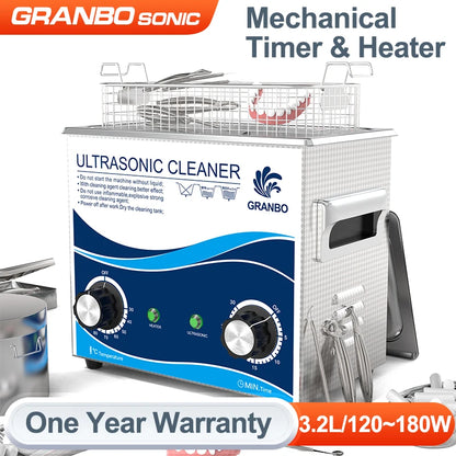 Granbo Ultrasonic Cleaner 3.2L Ultrasound Cleaning Bath 180W Laboratory Ultrasonic Tank Bicycle Chains Cleaning Machine