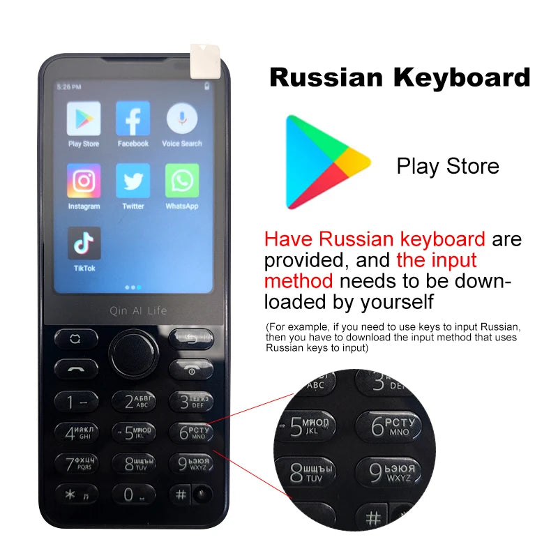 New Qin F21 Pro Smart Touch Screen Phone Wifi +2.8 Inch 3GB + 32GB / 4GB 64GB Bluetooth 5.0 480*640 Global Verison Phone