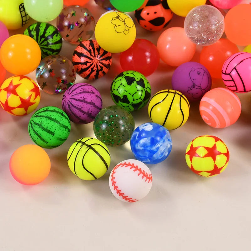 10-50Pcs Rubber Bouncy Ball Kids Favors Summer Birthday Party Gift for Guests Goody Pinata Fillers Prizes Bouncing Ball Toy 25mm