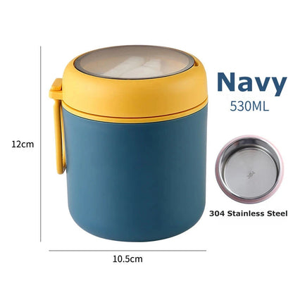 Insulated Thermal Food Jar 530ml/710ml - Stainless Steel Lunch Box for Hot & Cold Food - Kids School Thermos Container