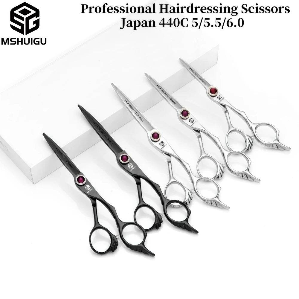 MSHUIGU professional barber Small size scissors 440C 5-5.5-6inch Multifunctional thinning shears Salon Tool Accessories