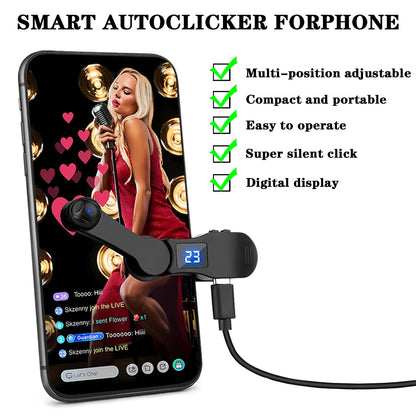 Digital Auto Screen Clicker Game Screen Touch Tripods Tapper USB Phone Screen Device for Smart Phone Gaming Shopping Giving Like