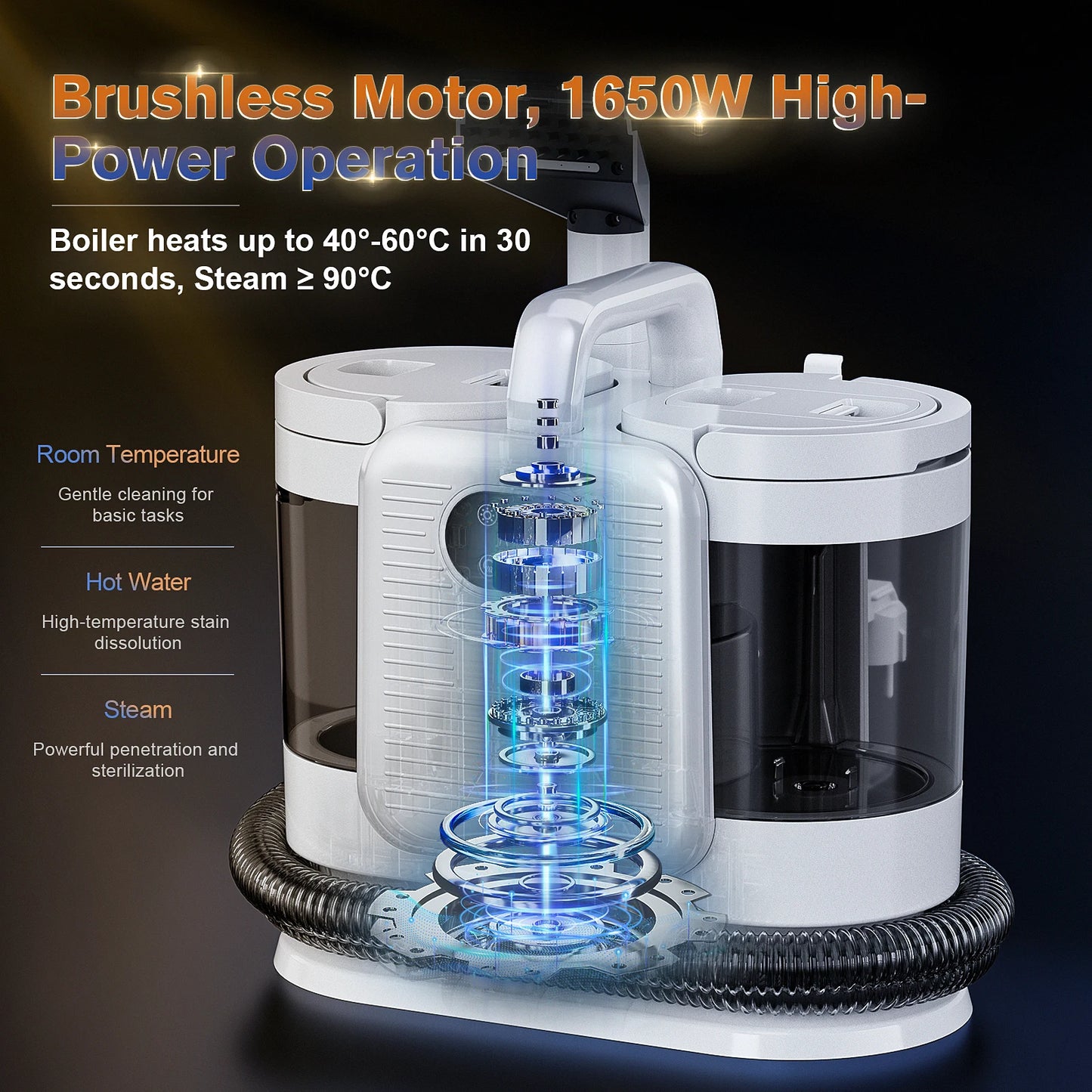 OMESER C988 Spot Cleaner 13kpa 1650w Vacuum Steam Cleaner Spray Suction Integrated Handheld Cleaning Carpet Cleaner Machine