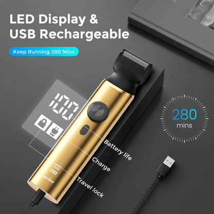 SEJOY Hair Clipper Kit Professional Hair Nose Trimmer for Men Reachageable Waterproof Haircutting Machine,Gold