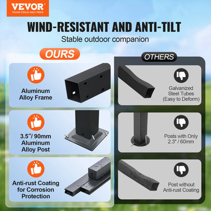 VEVOR Outdoor Retractable Pergola with Canopy Aluminum Pergola with Canopy Modern Pergola with Sun Shade Canopy for Patios