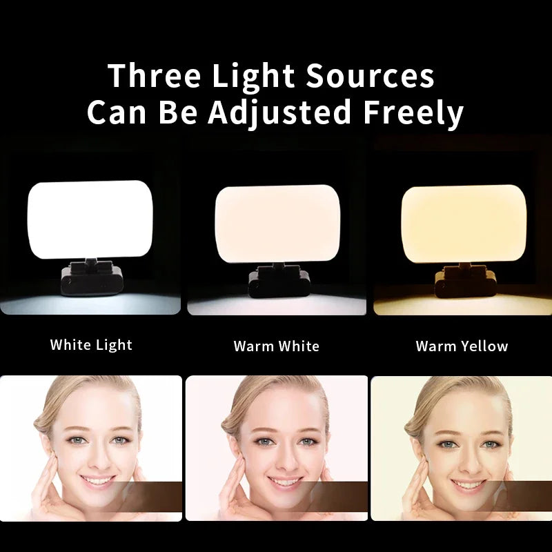 Video Conference Selfie Ring Lamp Light For iPad Laptop PC Webcam Studio LED Dimmable Lighting With Clip For Youtube Live Stream