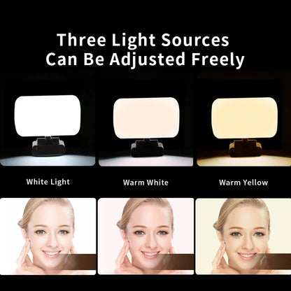 Video Conference Selfie Ring Lamp Light For iPad Laptop PC Webcam Studio LED Dimmable Lighting With Clip For Youtube Live Stream