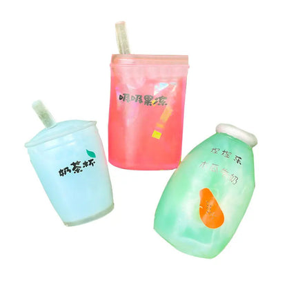 Summer Kawaii Squishy Big Milk Tea Cup Anti-Pressure Pinching Squeeze Kids Toy Fruit Cup Sensory Stress Relief Water Polo Gift