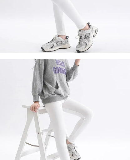 Girls Pure Cotton Long Pants - Slim Fit Thermal Underwear for Kids | Spring Autumn Base Layer