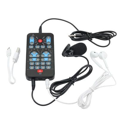 i9 Voice Changer Mini Multiple Audio Effect Bluetooth-Compatible Live Sound Cards Ultra-Thin Portable Live Sound Card Mic Tool