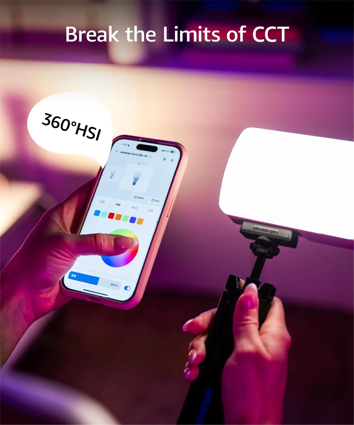 amaran Ace 25c Pocket RGBWW LED Light Full-Color Mini Video Light 2300K-10000K 4500mAh Battery with PD Fast Charging for TikTok