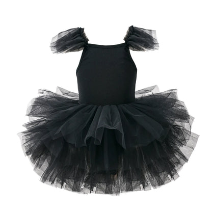 Baby Girl Princess Tutu Dress Sleeveless Infant Toddler Puffy Ballet Dress Black Pink White Party Dance Baby Clothes 1-8Y