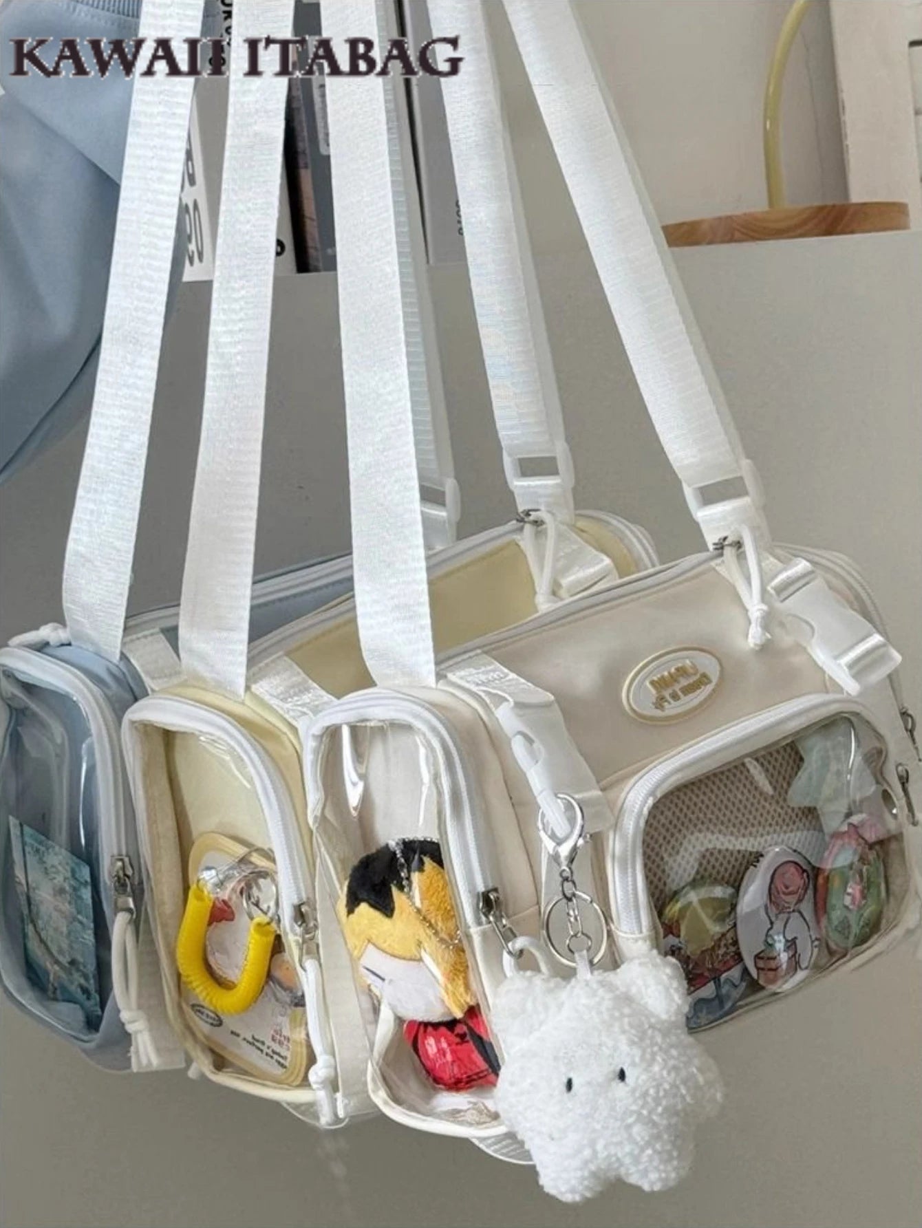 New Fashion 2025 Itabag Women Multipocket Clear Transparent Bag Summer Crossbody Bags Bucket Bag College Student Shoulder Bag