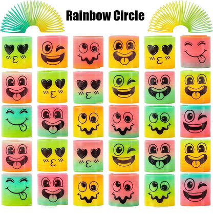 10/30PCS Rainbow Magic Spring Round Toys Gradient Fingertip Coil Fun Children's Toys Party Gifts