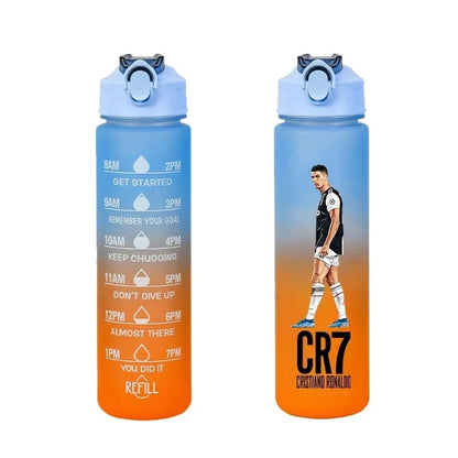 750ml CR7 Sports Water Bottles Anime Football Star Ronaldos Frosted Bottle Outdoor Travel Gym Fitness Jugs Portable Drinking Cup