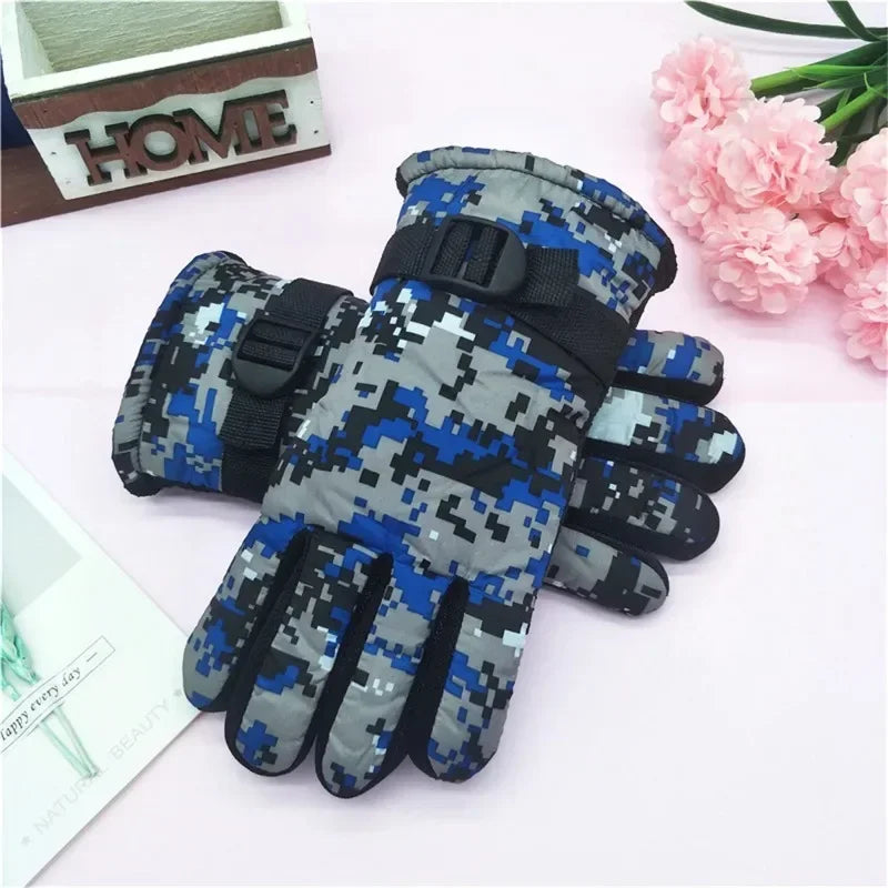 Kids Winter Warm Windproof Cold Weather Outdoor Sports Gloves For Boys Girls Fleece Snow Gloves Ski Gloves Boy Winter Glove