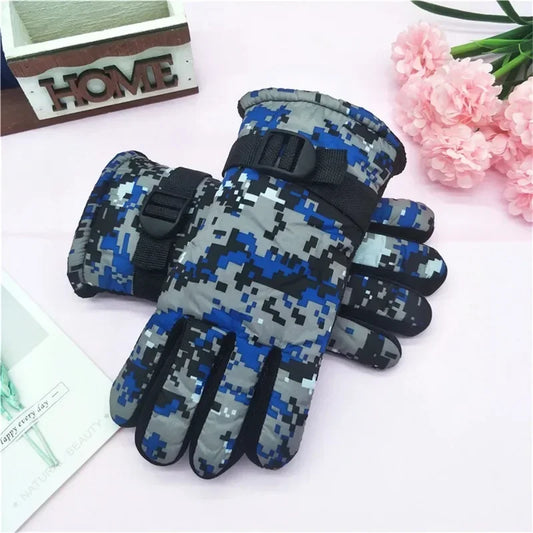 Kids Winter Warm Windproof Cold Weather Outdoor Sports Gloves For Boys Girls Fleece Snow Gloves Ski Gloves Boy Winter Glove