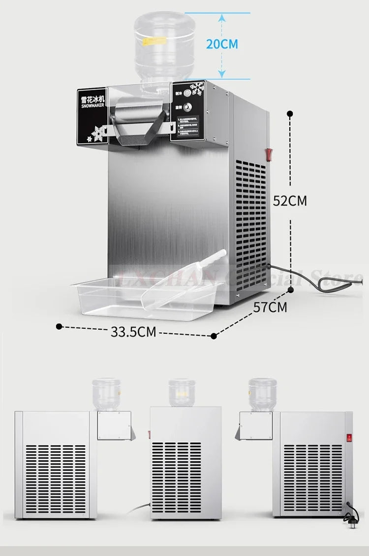 HomeWise 120KG/24H Korean Snowflake Ice Machine Commercial heavy duty Small Milk Mango Bingsu Shaver Smoothie Crusher 110V 220V