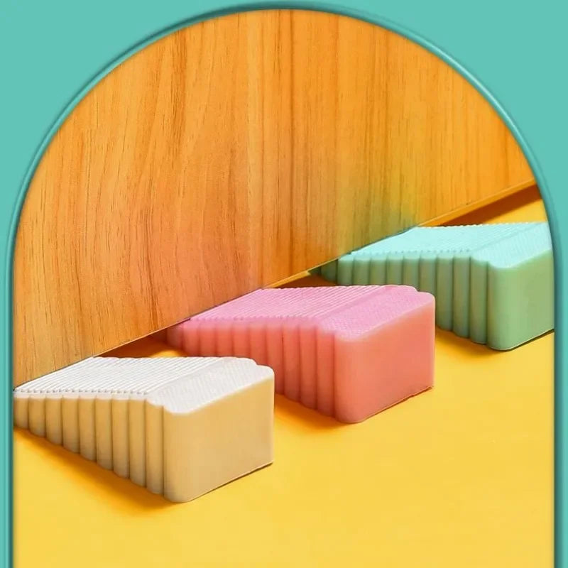 Safety Silicone Door Stop Block Wedge  Stop Door Stopper Home Offices Door Rear Retainer Impact Stopper Rubber Stops No Drill