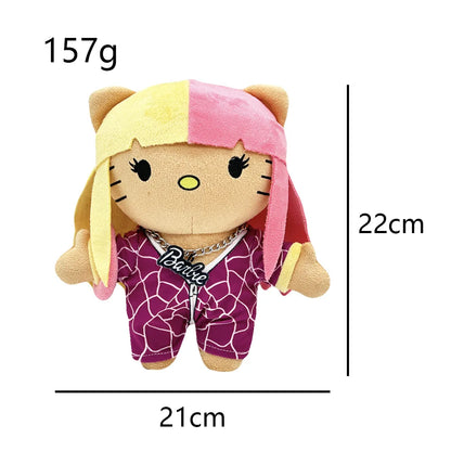 New Hello Kitty Ken Carson Rapper Trippie Taylors Plush Toy Doll with Clothes Stuffed Soft Plush Toys Fans Collect Gifts