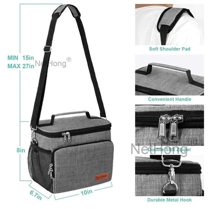 Bag, Insulated Cooler Bag Thermal Lunch Tote Bags For Men Women