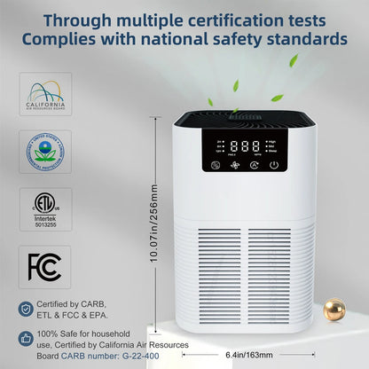 Air Purifier Portable Desktop Air Freshener For Home Allergies and Pets Hair, Smokers in Bedroom HEPA Filter Air Cleaner