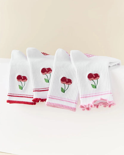 3 pairs, Cute 3 Pairs Pilates Socks with Grips Ruffle Yoga Sock Grip Socks for Women