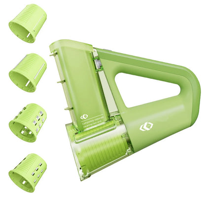 LMETJMA Elektrische Käsereibe, tragbarer Salatbereiter mit 4 verschiedenen Klingenformen, 40 W elektrischer Rotationsschneider JT363